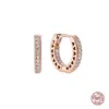 Hoop Huggie Sterling Silver Pendientes Orecchini scintillanti in oro rosa per le donne Fit Original Pan Fine JewelryHoop Kirs22