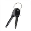 Andra handverktyg Hem Garden LL Pendants Skruvmejslar Keychain Outdoor Pocket Mini Skruvmejsel Set Dhmug