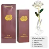 Courroites de fleurs décoratives de 24k Gold trempé rose dans la boîte avec stand artificiel éternel éternel cadeaux d'amour pour l'anniversaire Valentine mariage