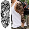 Tribal Maori Temporaire Tatouage Manches Pour Hommes Femmes Adultes Loup Lion Tatouages Autocollant Noir Grande Tortue Tiki Faux Tatoos Fournitures3126852125