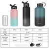 1L2L Thermos-Wasserflasche mit Strohdeckel, Vakuum-Edelstahl-Wasserkocher mit großer Kapazität, 48 Stunden kalt, 24 Stunden einfache Thermoskanne 220423