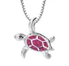 Collier pendentif tortue opale, bijoux en argent pour femmes, colliers mignons à la mode