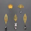 Hooks Rails Nordic Ins Wind Leaf Form Dekorera Hook Golden Coat Rack Clothes Hat Holder Wall Hanger Hem Hanging DecorationHooks