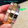 Love bangle gold AU750 18 K never fade official replica bracelet 16-19 size With counter box TOP quality luxury brand vintage for man bangle ladies premium gifts