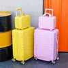 Nieuwe bagageset reiskoffer trolley tas '' Carry On Cabin Rolling Spinner Wheels Women Fashion Case J220708 J220708
