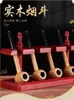 2022 solid wood round bottom filter mini small pipe men's hammer straight cigarette set