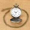 Old Fashion Pocket Watch Pentagram Design Case Roman Number Quartz Clock for Men Women Necklace Pendant Chain