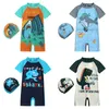 Новая шляпа по купальникам 0-7y 2pcs Установите Unicorn Summer Mabd Girls Suppling Suit