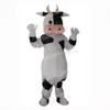 Costume da mascotte di mucca da latte di Halloween Personaggio dei cartoni animati di bovini Carnevale Unisex Adulti Vestito da festa di Natale