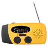 Zonne -hand crank radio -ontvanger mini draagbare AM/FM weer radio met multifunctionele zaklamp noodvoeding/bank