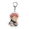 20 pçs / lote anime jujutsu kaisen acrílico chaveiros fofo gojo satoru yuji itadori fushiguro megumi pingente keyring atacado aa220318