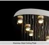 Lampadario a soffitto ovale in cristallo per soggiorno sala da pranzo Lampada moderna a LED creativa Illuminazione per interni Lampada in cristallo inossidabile