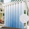 Curtain & Drapes Blue Wavy With A Subtle Moroccan Tint 3D Digital Print Outdoor Waterproof 2 PanelsCurtain