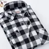 Camicia da uomo scozzese stampata da uomo viola moda casual primavera e autunno maniche lunghe cotone slim fit confortevole alta qualità 220323