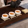 Teacup Wood Pad Heat Insulation Creative Mug Trays Coasters Chinese Style Plastic Melamine Tea Tray Eco-friendly Water Bottle Trays BH6956 TQQ