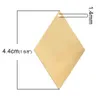 Doreenbeads Cobre em branco Tags de estampagem pingentes Rhombus Light Gold Color 4,4cm x 29mm 20 PCs