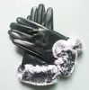 Autumn Winterladies 'Twine and Fleece Gloves Outdoor Glo Ves Woman Fashion Leather Glove S Cycling Sport Mittens Green