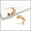 Hoop Hie örhängen smycken Colorf Metal Flower Tassel Earring For Women Fashion Personlighet Rund Pendant C Form Drop Delivery 2021 IQS7V
