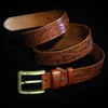 Cintos para homens top grão de grão completo cinta de alta qualidade fivela de cobre de impressão de luxo de luxuos -cinturos genuínos