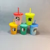 5 Piece Reusable Mug Tumbler Color Change Magic Original PP Food Grade 24oz/701-800ml With Straw HH22-194