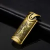 New Metal Turbo Jet Lighter Windproof Lighters Refillable Butane Gas Cigar Cigarette Lighter Red Flame Men Gift Torch