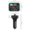 Bluetooth 5.0 Car Kit FM Transmitter MP3 Player Wirelessfree Handfree Adapter مع PD USB 3.1 شاحن الهاتف F4