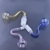 Accessoires de narguilé Tuyaux de brûleur à mazout en verre avec 10mm 14mm 18mm Mâle Femelle Joint Pyrex Bubbler Fumer Pipe À Eau Banger Nail pour Dab Rig Bong 5pcs