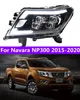 2 PCS Auto Car Head Light Parts for Navara NP300 20 15-20 20 LED مصابيح مصباح أمامي استبدال DRL Dual Projector