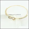 Charm Bracelets Blanks For Women Rose Gold Rhinestone Pendant Opening Cuff Bangles Drop Delivery 2021 Jewelry Dhseller2010 Dhrau