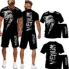 Oversized Men S Training Wear Sak 3D Printing T -shirt Casual Fitness Sports 2 -delige set van voor mannen Tracksuit 220708