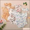 Rompers JumpsuitsRompers Baby Kids Clothing Baby Maternity Girls Ruffle Flying Sleeve Romper Infant Toddler Fl Dhvwg