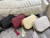 Top quality Genuine leather messenger bag V type women camera bag quilted shoulder bags tassel cross body
