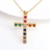 Pendant Necklaces 10Pcs Gold Plated CZ Pave Cross Charms Dainty Cubic Zirconia Necklace Gift For Women Gifts HerPendant