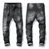 Męskie fajne Rips Stretch Designer Jeans Distressed Ripped Biker Slim Fit Washed Denim motocyklowy Męskie hip-hopowe modne spodnie męskie 2021 01