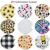 Fast Ship Sublimation Blanks Neoprene Car Coasters Pads Drink Titular Coasters Cups Cups Canecas Mat Contrast Home Decor Acessórios