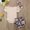 Citgeett Yaz Yenidoğan Bebek Kızlar Bodysuit Tulum Kılavuzu Şort Kıyafetleri Günlük Set Giyim J220711