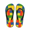 House Customized 3D Women Flats Slipper Tetris Print Summer Fashion Beach Sandals for Slippers Woman Ladies Flip Flops Rubber Flipflops K9yw# 755 S 35 s flops