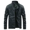 Autumn Pu Leather Biker Jacket Motorcykel plus storlek 3XL 4XL män långärmad faux lädermoto jacka casual svart pojke jacka man l220725