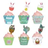 Other Festive & Party Supplies 24pcs Happy Easter Cupcake Wrapper With Cake Toppers Egg Baking Decoration Kids Birthday PartyOther OtOther O