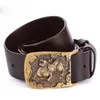 Riemen ta-weo casual retro mannen echt leer styen kylin pure koper gladde gesp 1,5 '' brede jeans taillebandbelts