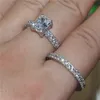 Bagues de cluster faites à la main 10KT or blanc carré diamant accessoires vintage de dame ensemble de doigt de mariage pour femmes bijouxCluster Rita22
