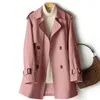 Trench feminina Coats feminino Casual Casual Spring Autumn Long Parka Outerwear