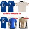 Lukaku Pulisic 2022 2023 Futbol Jersey Futbol Üyesi 22 23 Gömlek Fan Oyuncu Versiyonu Havertz Ziyech Dağı Jorginho Erkek Çocuk Kiti Kante Chilwell