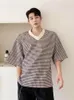T-shirts masculins GMIixder T-shirt surdimensionné hommes coréens plaid en V Vemelles Femmes courtes Tee Tee Luxury Japan Style Topsmen's Men'smen's