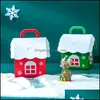 Gift Wrap Event Party Supplies Festive Home Garden Christmas Packing Box Children Candies Package Boxes Xmas Decoration House Shaped Porta