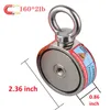 Strong Neodymium Double Side Magnet Fishing Set 320KG-500KG Combined Super Power Salvage Detecting Rare Earth Searching Rope