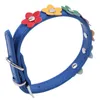 Dog Collars & Leashes Pet Adjustable Sweet Flower Style PU Leather Cat Collar Small Buckle Neck StrapDog LeashesDog