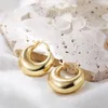 Hoop kolczyki Huggie moda złota okrągłe koło dla kobiet klasyczne miedziane gładkie metalowe kolczyki 2022 Uszy biżuteria gifthoop