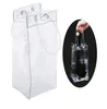 Portable Ice Wine Bag Comapible Clear Cooler Packing PVC Läcksäker påsar med bärhandtag för Champagne Cold ölviner Kylda drycker Dh8570