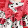 Girls Dresses Baby Kids Clothing Baby Maternity Clothes Avocado Watermelon Print Dress Children Ruffle Flying Sl Dhmdp